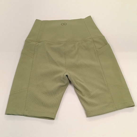 SALE - Calia by Carrie Underwood Ribbed Biker Shorts with Pockets Green Size S - Picture 3 of 6